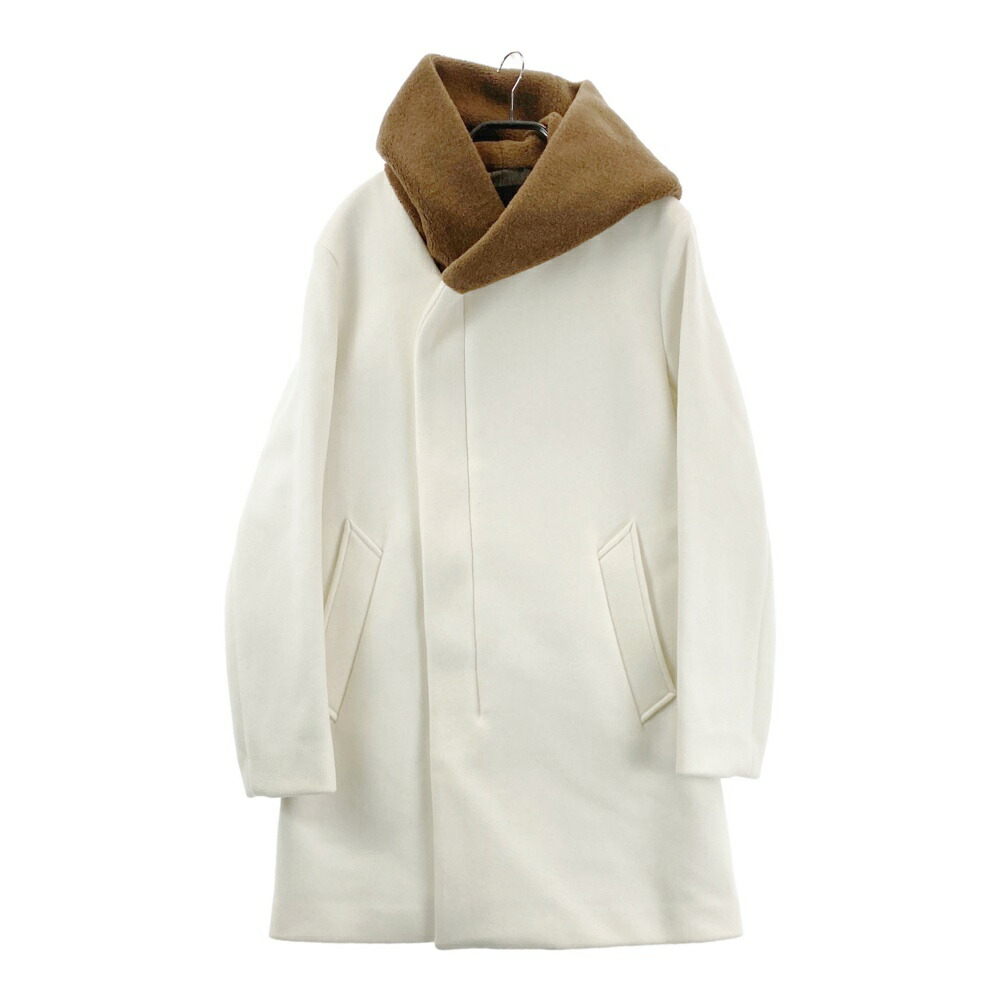 1piu1uguale3 ウノ ピゥ ウノ ウグァーレ トレ MRC157 WRAP NECK HOOD COAT コート ホワイト系 3 【中古】メンズ