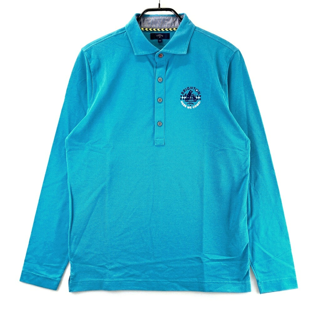 CALLAWAY キャロウェイ 長袖ポロシャツ ブルー系 LL 【中古】ゴルフウェア メンズ