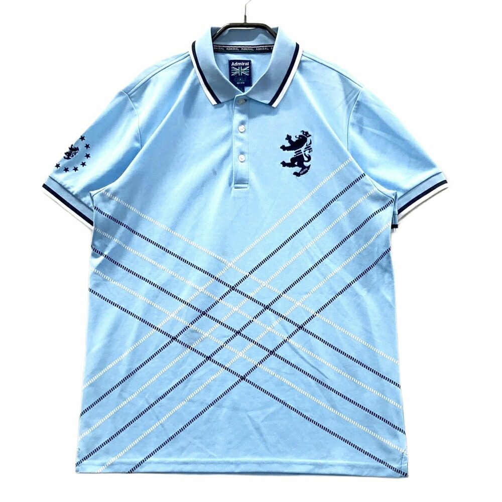 ADMIRAL アドミラル 半袖ポロシャツ ブルー系 LL 【中古】ゴルフウェア メンズ 4,488円