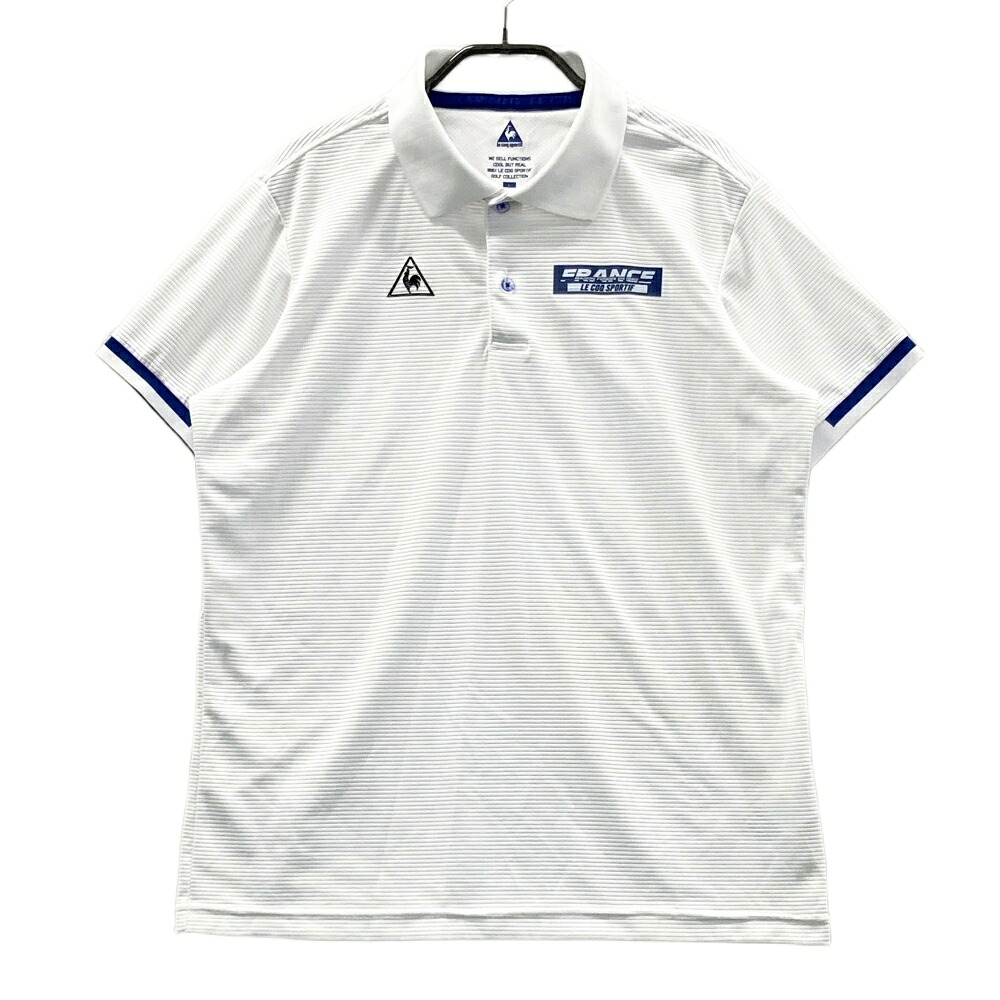LE COQ GOLF ルコックゴルフ 半袖ポロシャツ ホワイト系 L 【中古】ゴルフウェア メンズ