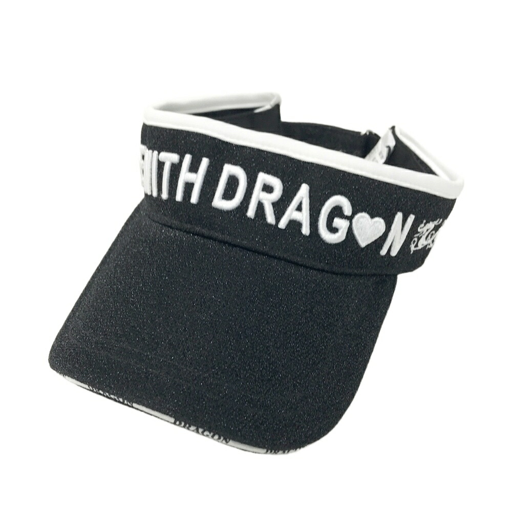 DANCE WITH DRAGON ダンスウィズドラゴン サンバイザー ブラック系 F 【中古】ゴルフウェア