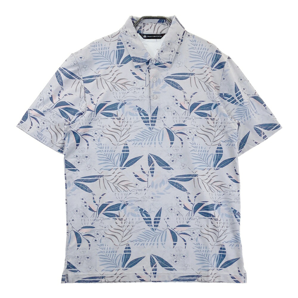 TRAVIS MATHEW トラビスマシュー 1MAA017JV 半袖ポロシャツ 花総柄 グレー系 L 【中古】ゴルフウェア メンズ 6,349円