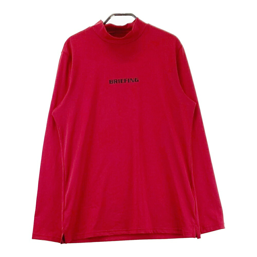 BRIEFING GOLF ブリーフィング  ハイネック長袖プルオーバー  赤いこと系 M 【中古】ゴルフお召しもの メンズ