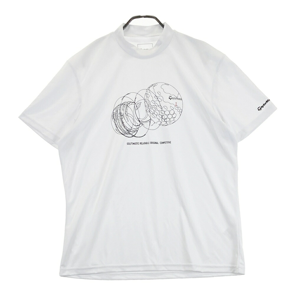 TAYLOR MADE テーラーメイド 2025年モデル モックネック 半袖Tシャツ ホワイト系 O 【中古】ゴルフウェア メンズ