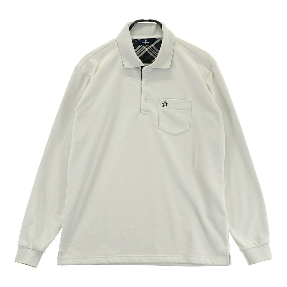 MUNSING WEAR マンシングウェア 2024年 長袖スポーツシャツ  白いこと系 L 【中古】ゴルフお召しもの メンズ シャツ・ポロシャツ-ウェア