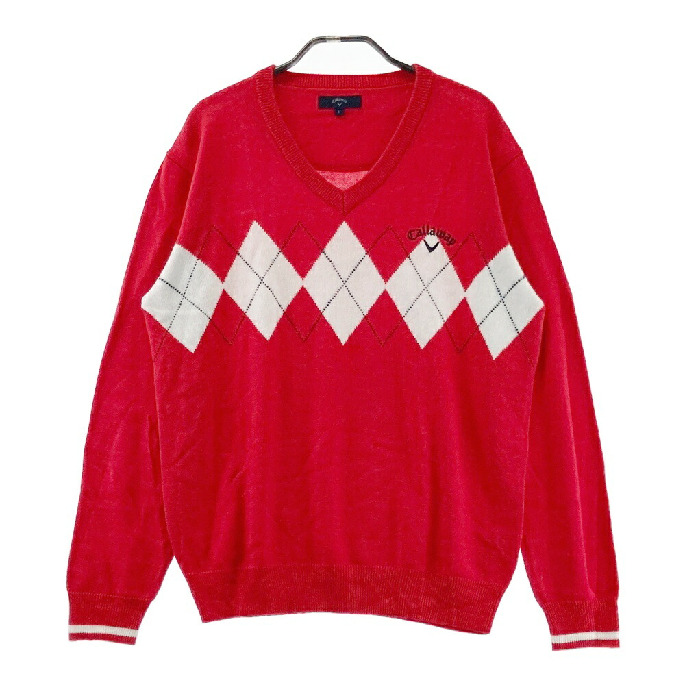 楽天市場】CALLAWAY キャロウェイ Vネック ニットセーター レッド系 L