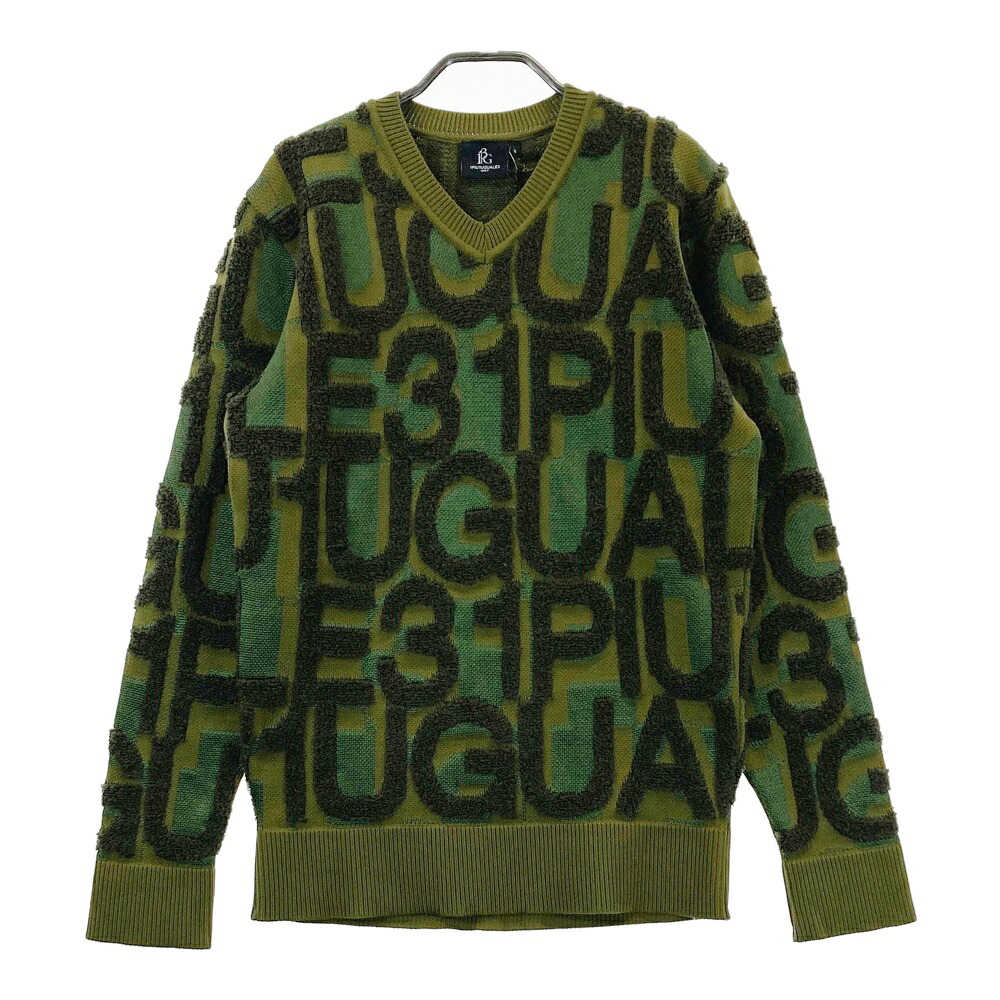 1PIU1UGUALE3 GOLF GRK054 Vネック ニット セーター グリーン系 3 【中古】ゴルフウェア メンズ｜中古ゴルフウェア通販STST