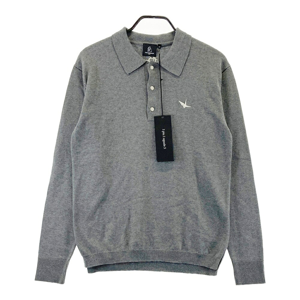 1PIU1UGUALE3 GOLF GRK034 長袖スポーツシャツ  薄墨色系 4 【中古】ゴルフ御召しもの メンズ