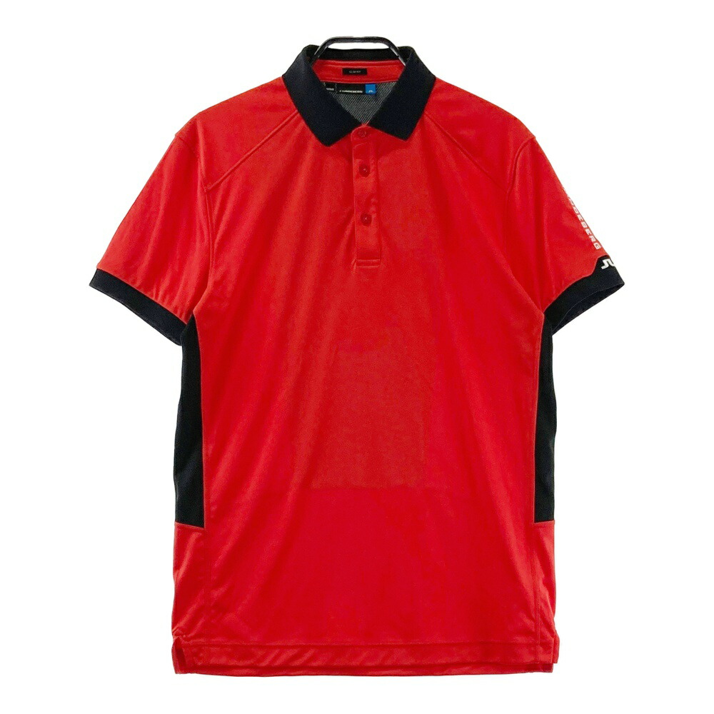 J.LINDEBERG ジェイリンドバーグ 半袖ポロシャツ レッド系 M 【中古】ゴルフウェア メンズ