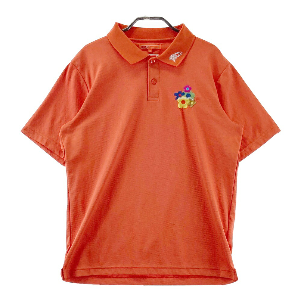 BEAMS GOLF ビームスゴルフ  半袖スポーツシャツ  オレンジ色系 M 【中古】ゴルフお召しもの メンズ スポーツ・アウトドア-メンズウェア-ゴルフ