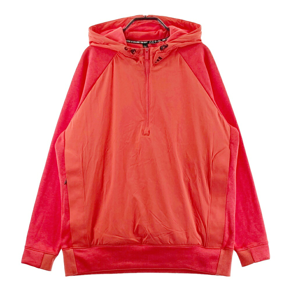 ADIDAS GOLF アディダスゴルフ 裏起毛ハーフジップ中綿切替パーカー レッド系 XL 【中古】ゴルフウェア メンズ｜中古ゴルフウェア通販STST