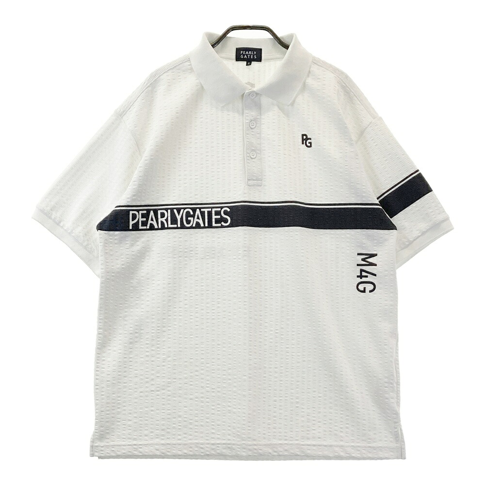 PEARLY GATES パーリーゲイツ 2024年モデル 0536-4160409 半袖ポロシャツ ホワイト系 6 【中古】ゴルフウェア メンズ