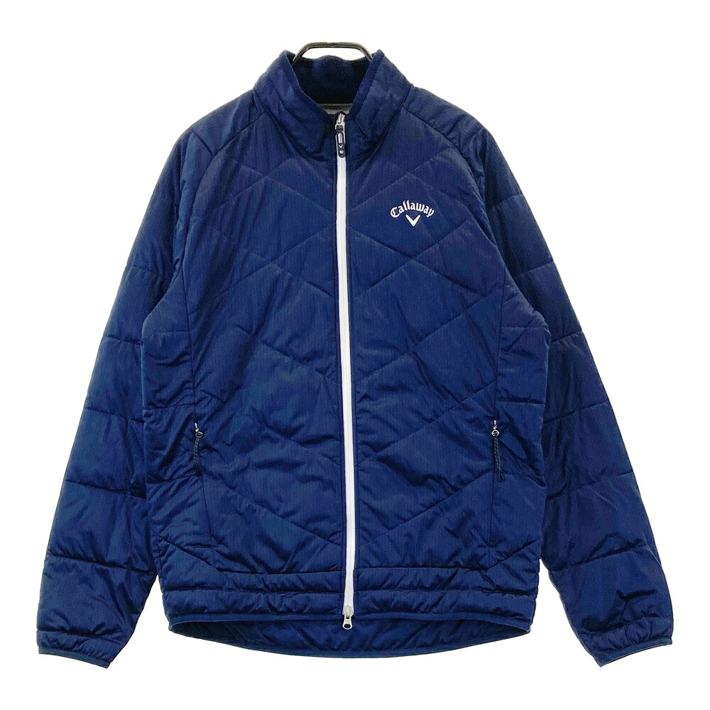 CALLAWAY キャロウェイ ジップ 中綿ジャケット ストライプ柄 ネイビー系 3L 【中古】ゴルフウェア メンズ｜中古ゴルフウェア通販STST