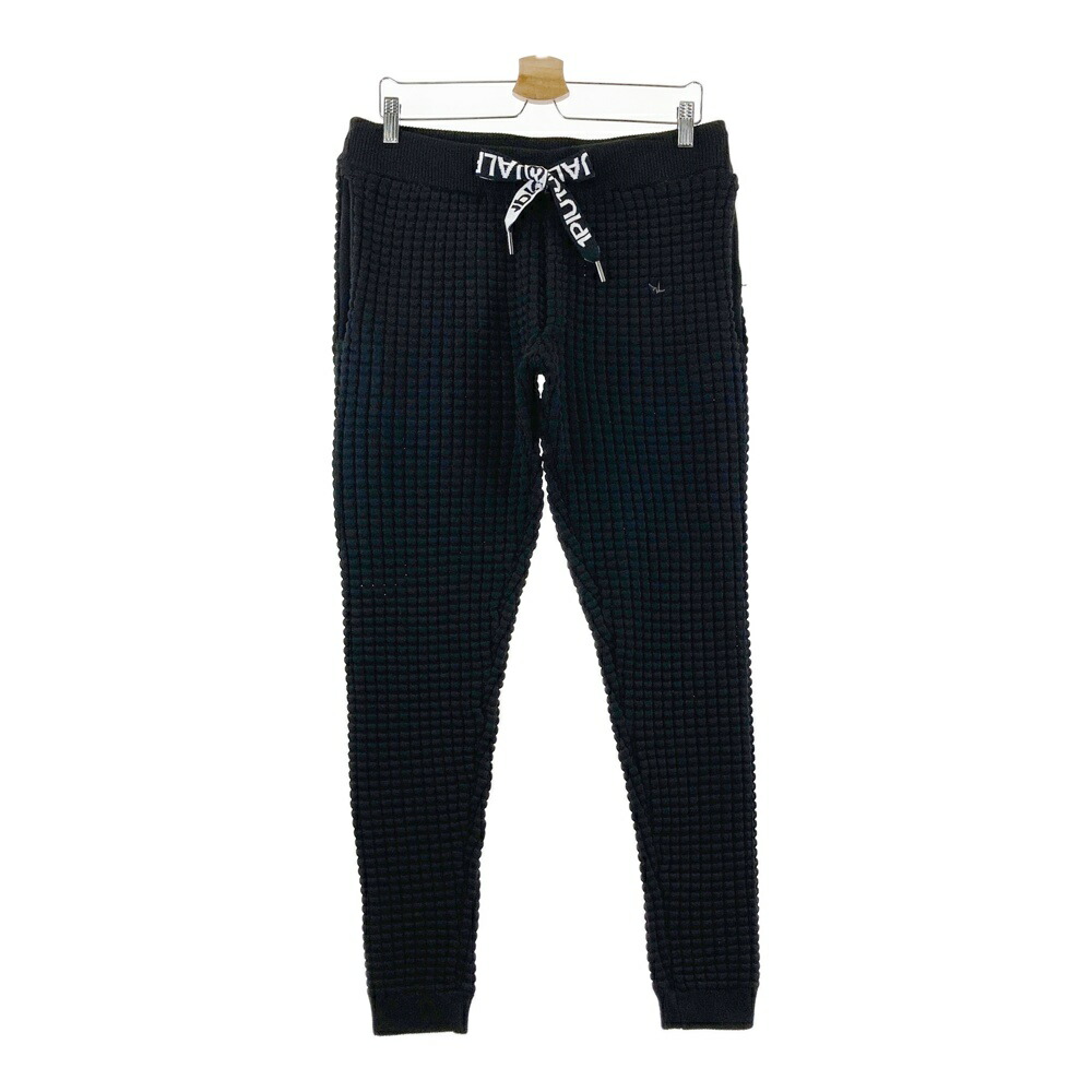 1piu1uguale3 ウノ ピゥ ウノ ウグァーレ トレ RELAX ニット ジョガーパンツ 総柄 ブラック系 L 【中古】メンズ