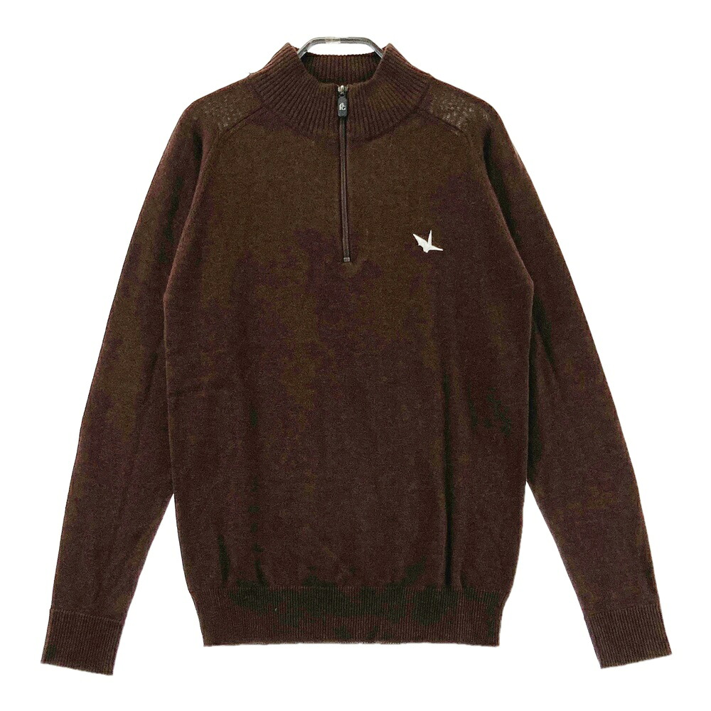 1PIU1UGUALE3 GOLF GRK027 ハーフジップニット セーター ブラウン系 3 【中古】ゴルフウェア メンズ 28,314円