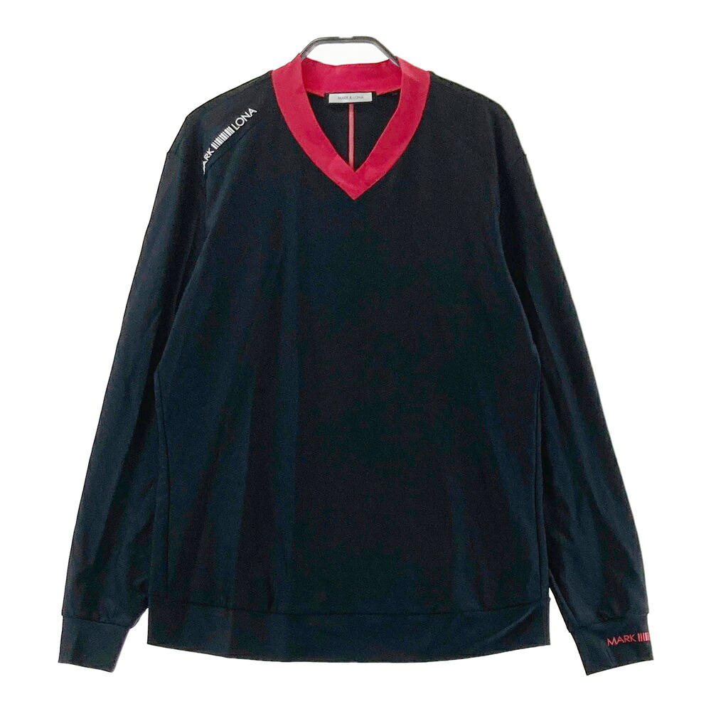 MARK&LONA マークアンドロナ Vネック 長袖Tシャツ ブラック系 46 【中古】ゴルフウェア メンズ