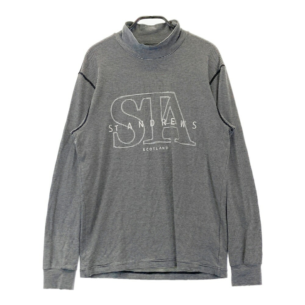 ST ANDREWS セントアンドリュース ハイネック 長袖Tシャツ ボーダー柄 ブラック系 M 【中古】ゴルフウェア メンズ