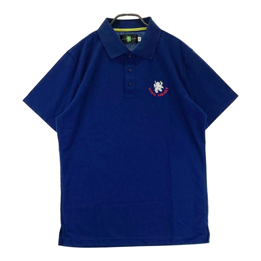 VIVA HEART ビバハート 半袖ポロシャツ ネイビー系 50 【中古】ゴルフウェア メンズ