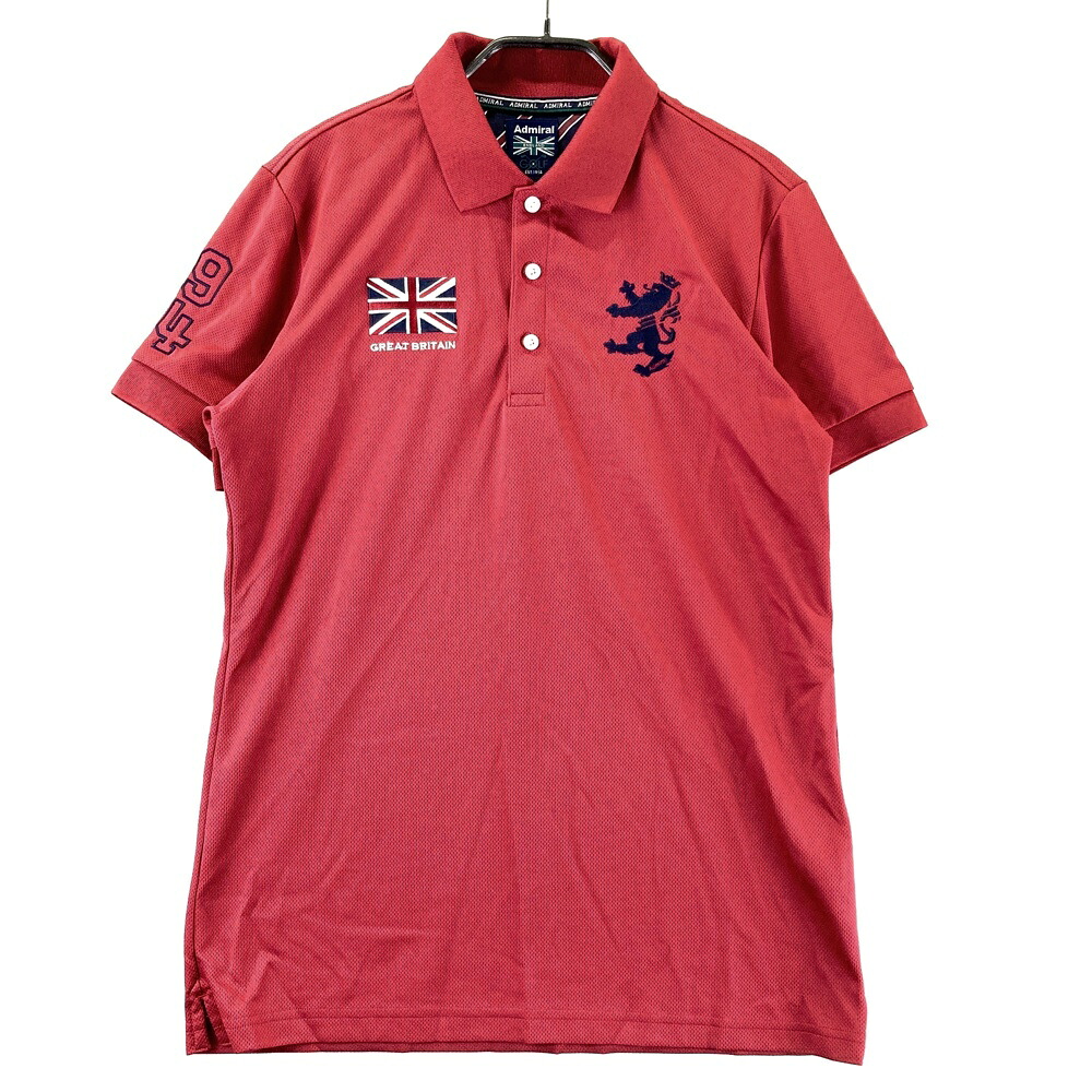 ADMIRAL アドミラル 半袖ポロシャツ レッド系 L 【中古】ゴルフウェア メンズ