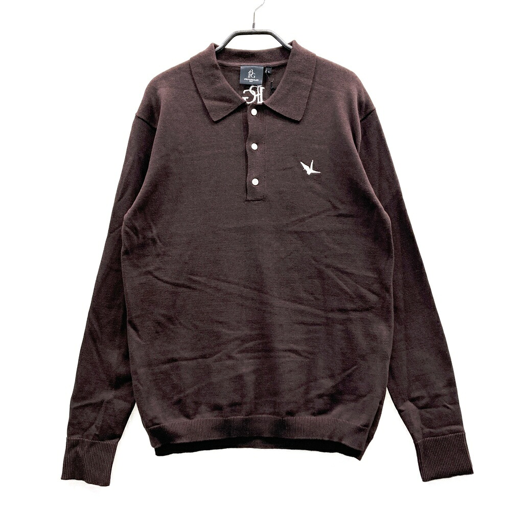 1PIU1UGUALE3 GOLF GRK034 長袖ポロシャツ ブラウン系 4 【中古】ゴルフウェア メンズ 16,830円