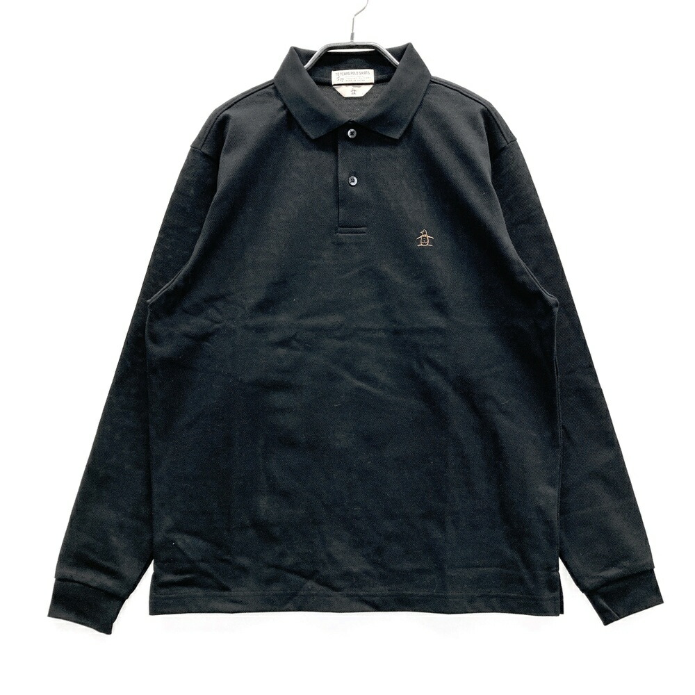 MUNSING WEAR マンシングウェア 2025年模範例 10YEARS POLO SHIRTS 長袖スポーツシャツ  黒いこと系 L 【中古】ゴルフお召しもの メンズ ゴルフ-スポーツ・アウトドア
