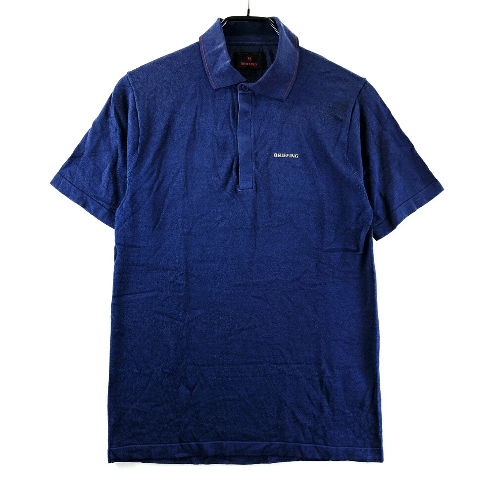 BRIEFING GOLF ブリーフィング 半袖ポロシャツ シルク ネイビー系 M 【中古】ゴルフウェア メンズ