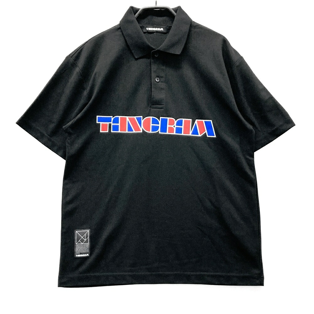 TANGRAM タン瓦  半袖スポーツシャツ  黒いこと系 S 【中古】ゴルフお召しもの メンズ