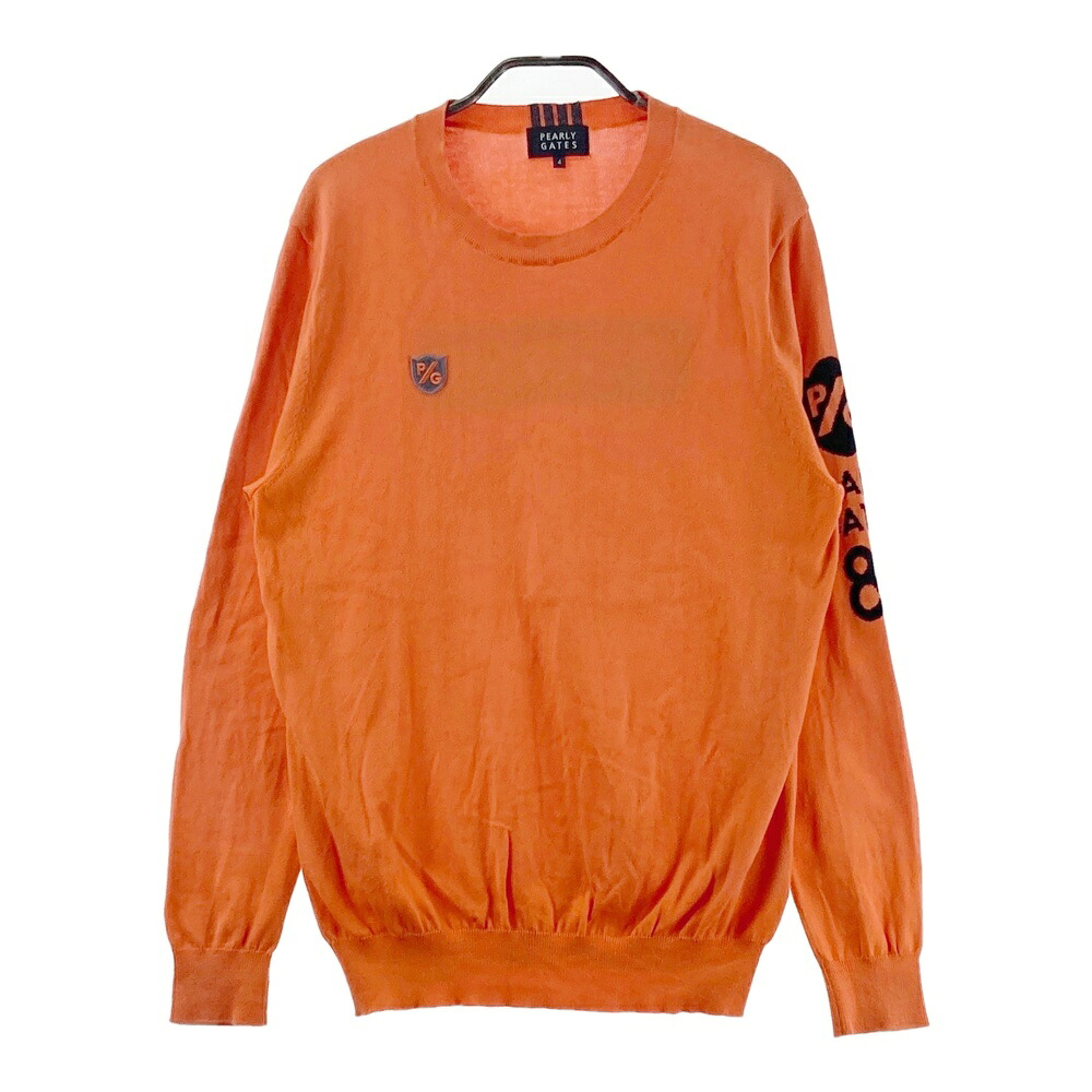 PEARLY GATES パーリーゲイツ コットンニット セーター オレンジ系 4 【中古】ゴルフウェア メンズ|中古ゴルフウェア通販STST