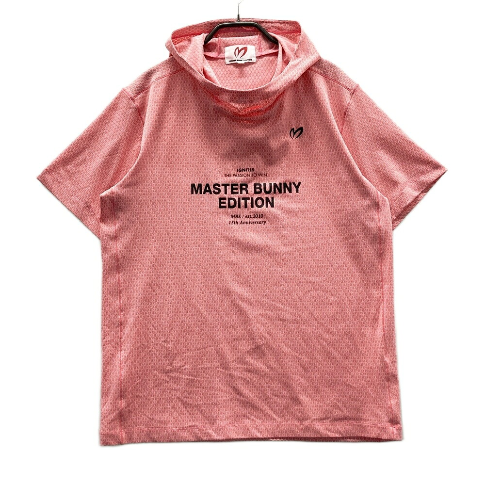 MASTER BUNNY EDITION マスターバニーエディション 2025年模範例 ボンネット付き添い人半袖ティーシャツ 総柄 サクラ色系 4 【中古】ゴルフお召しもの メンズ ゴルフ-シャツ・ポロシャツ