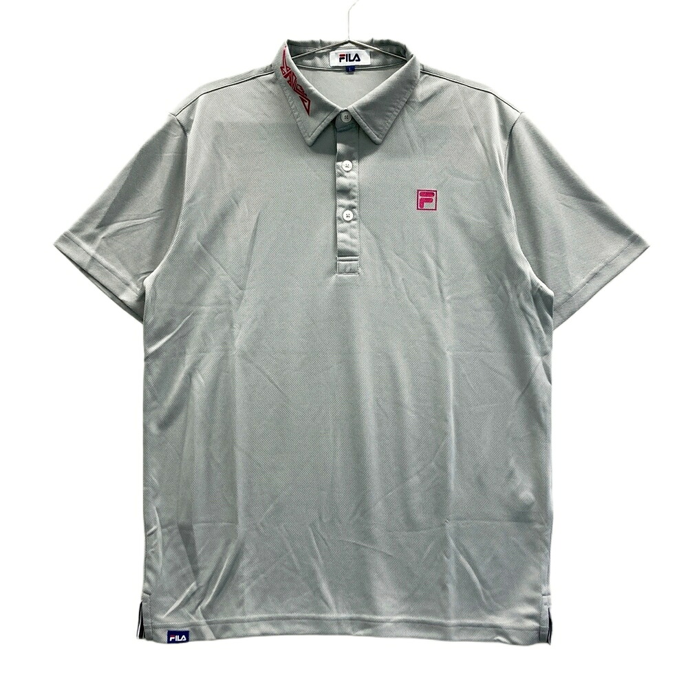 FILA GOLF フィラゴルフ 半袖ポロシャツ グレー系 L 【中古】ゴルフウェア メンズ