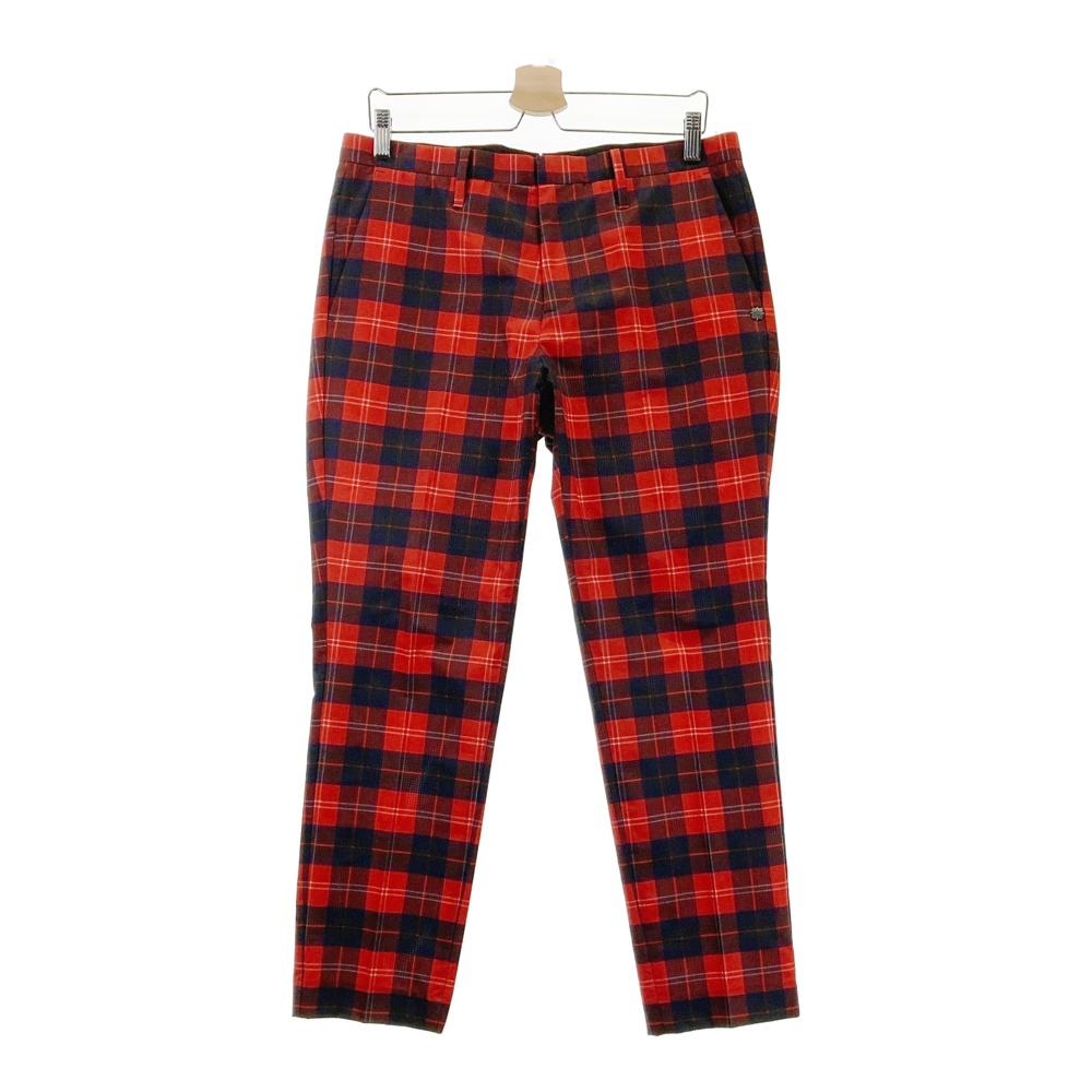 ST ANDREWS セントアンドリュース ロングパンツ チェック柄 レッド系 L 【中古】ゴルフウェア メンズ
