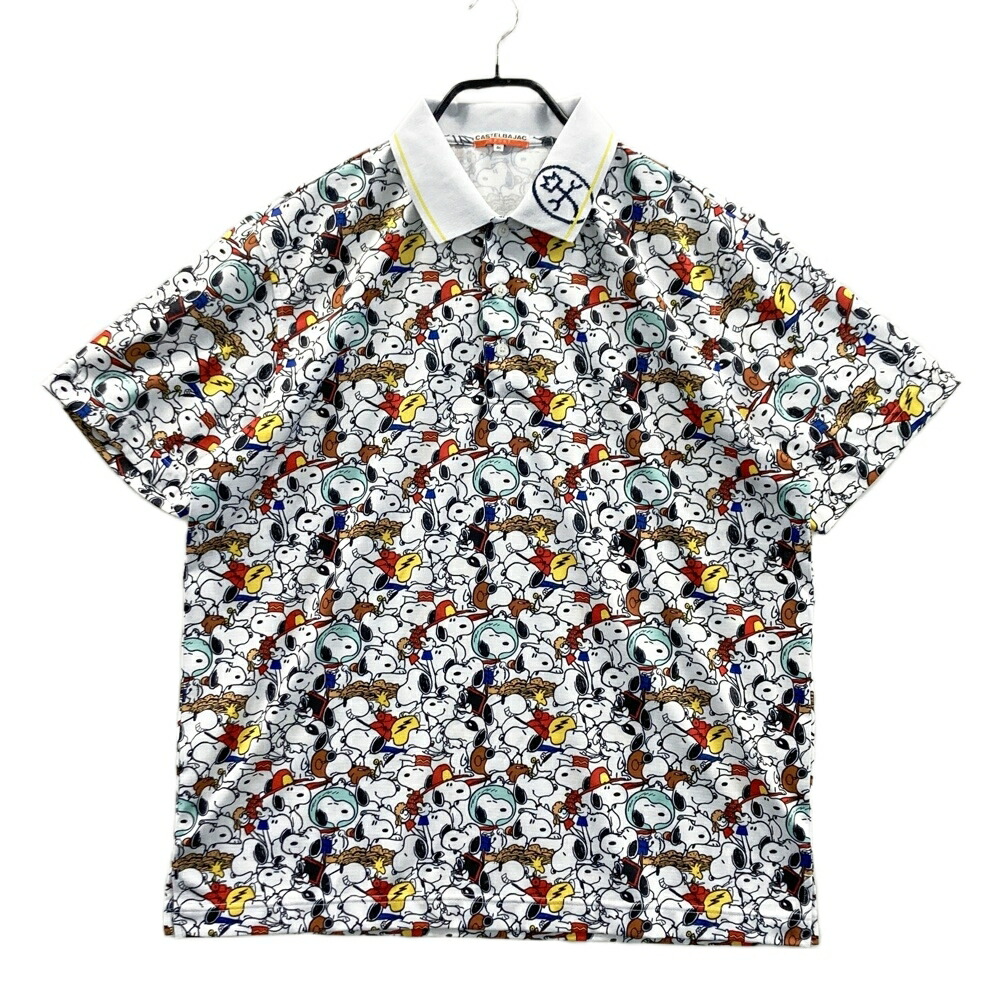 CASTELBAJAC カステルバジャック  半袖ポロシャツ スヌーピー ホワイト系 50 【中古】ゴルフウェア メンズ