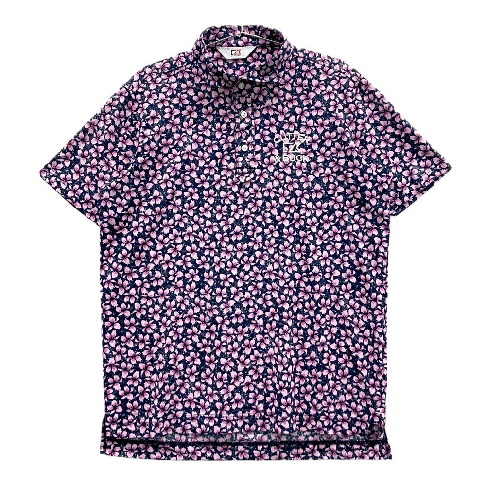 CUTTER&BUCK カッターアンドバック 半袖ポロシャツ 花柄 ピンク系 L 【中古】ゴルフウェア メンズ 4,224円
