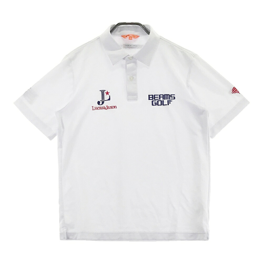 BEAMS GOLF ビームスゴルフ  半袖スポーツシャツ  白いこと系 M 【中古】ゴルフお召しもの メンズ ゴルフ-ウェア-メンズウェア