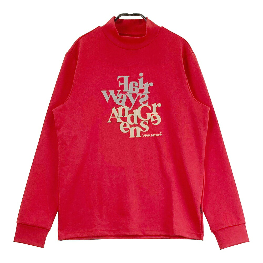 VIVA HEART ビバハート 011-39911 ハイネック長袖Tシャツ レッド系 48 【中古】ゴルフウェア メンズ