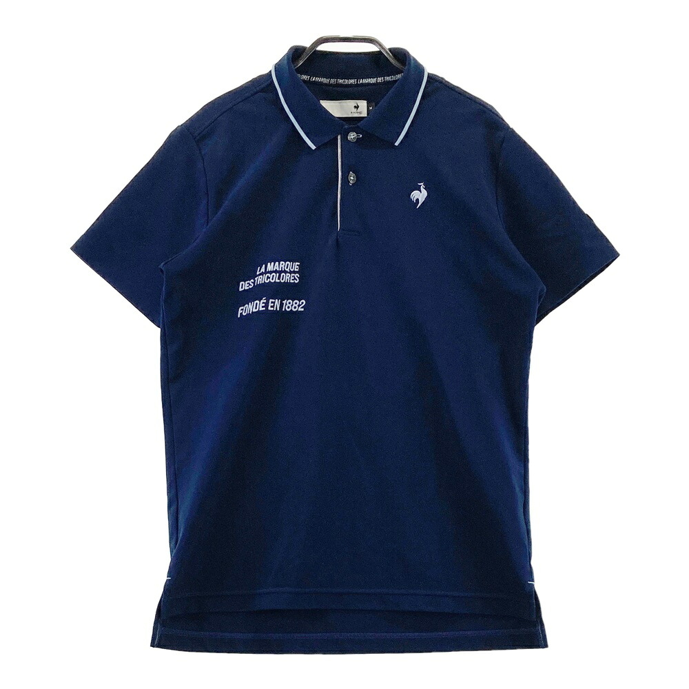 LE COQ GOLF ルコックゴルフ 半袖ポロシャツ ネイビー系 M 【中古】ゴルフウェア メンズ