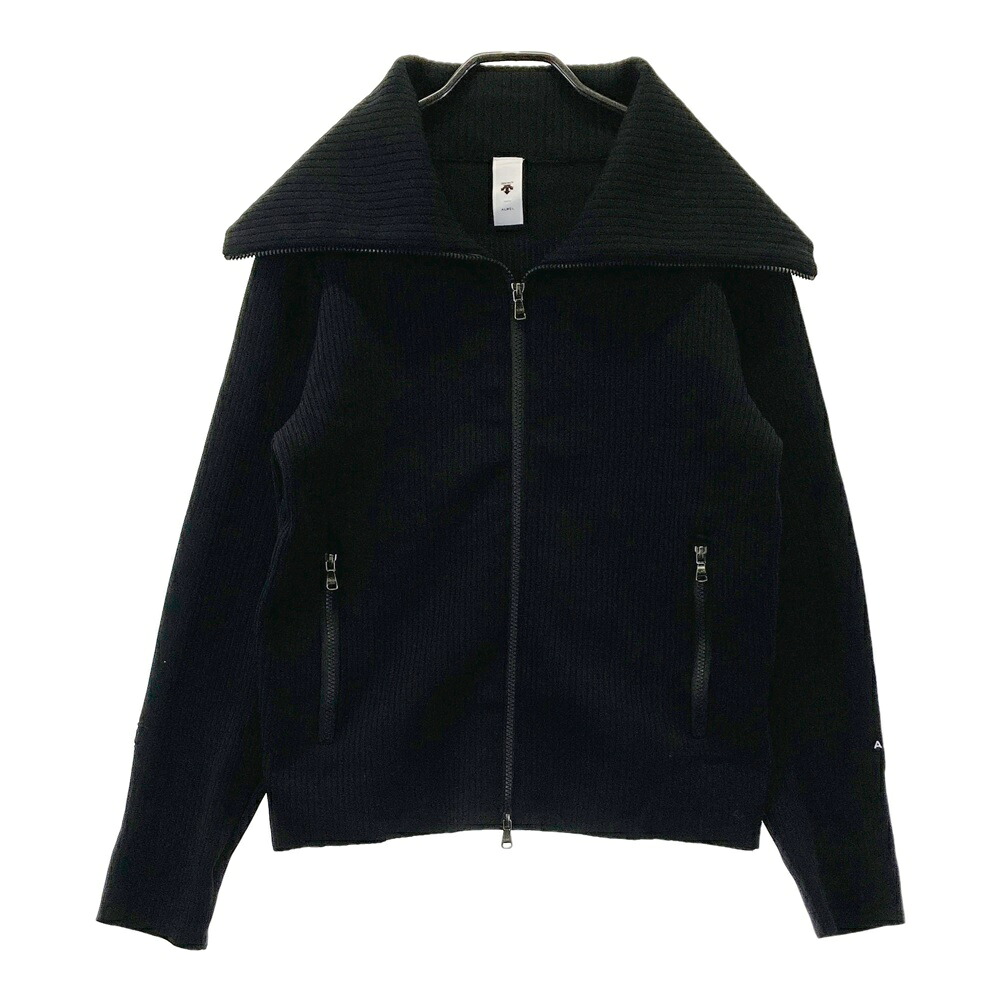DESCENTE デサント ALWEL ニット ジップジャケット ブラック系 S 【中古】メンズ