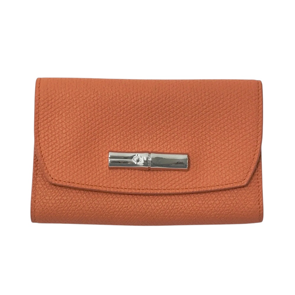 LONG CHAMP ロンシャン  紙入れ なめし革 ロゾ  オレンジ色系  【中古】メンズ