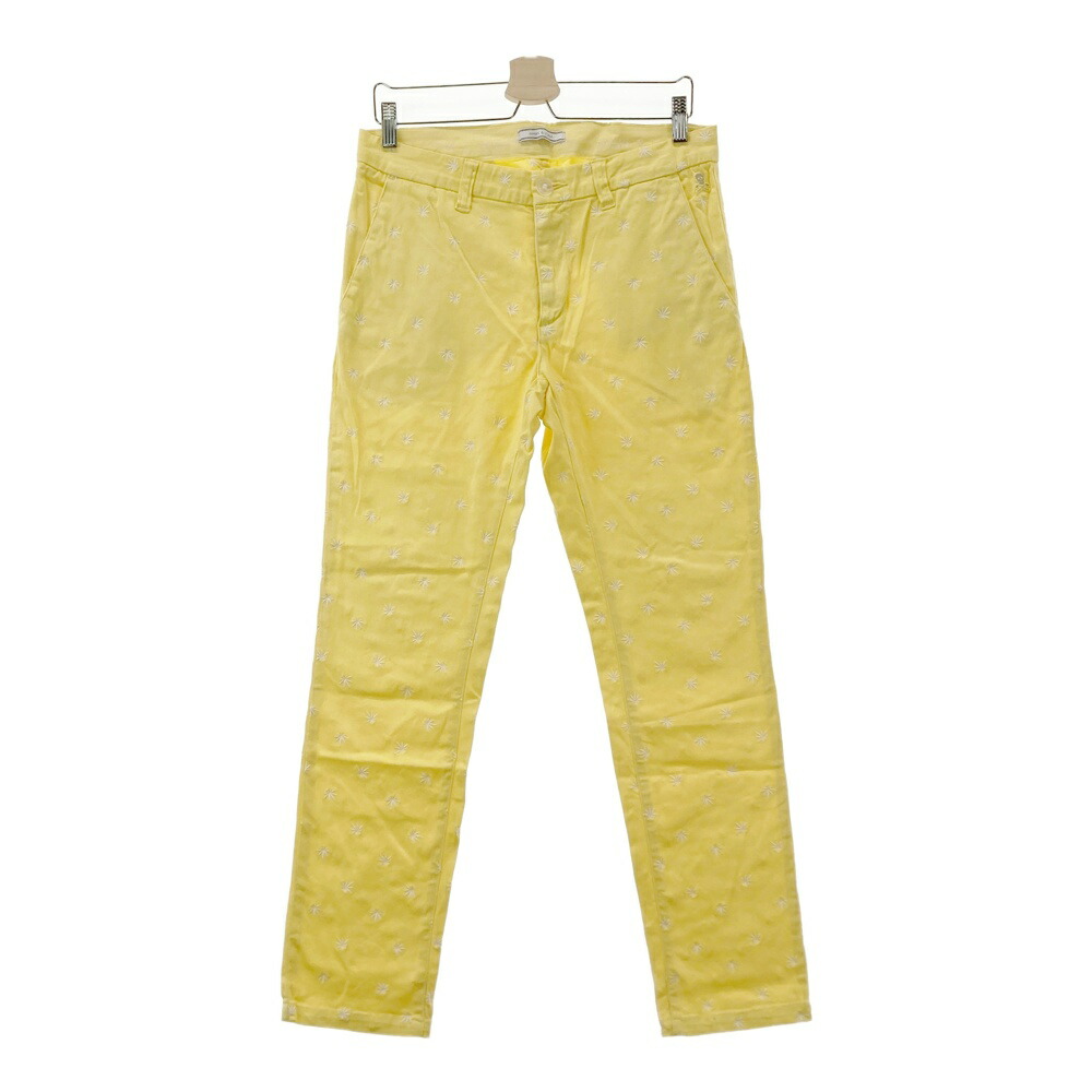 MARK&LONA マークアンドロナ ストレッチパンツ 総柄 イエロー系 M 【中古】ゴルフウェア メンズ