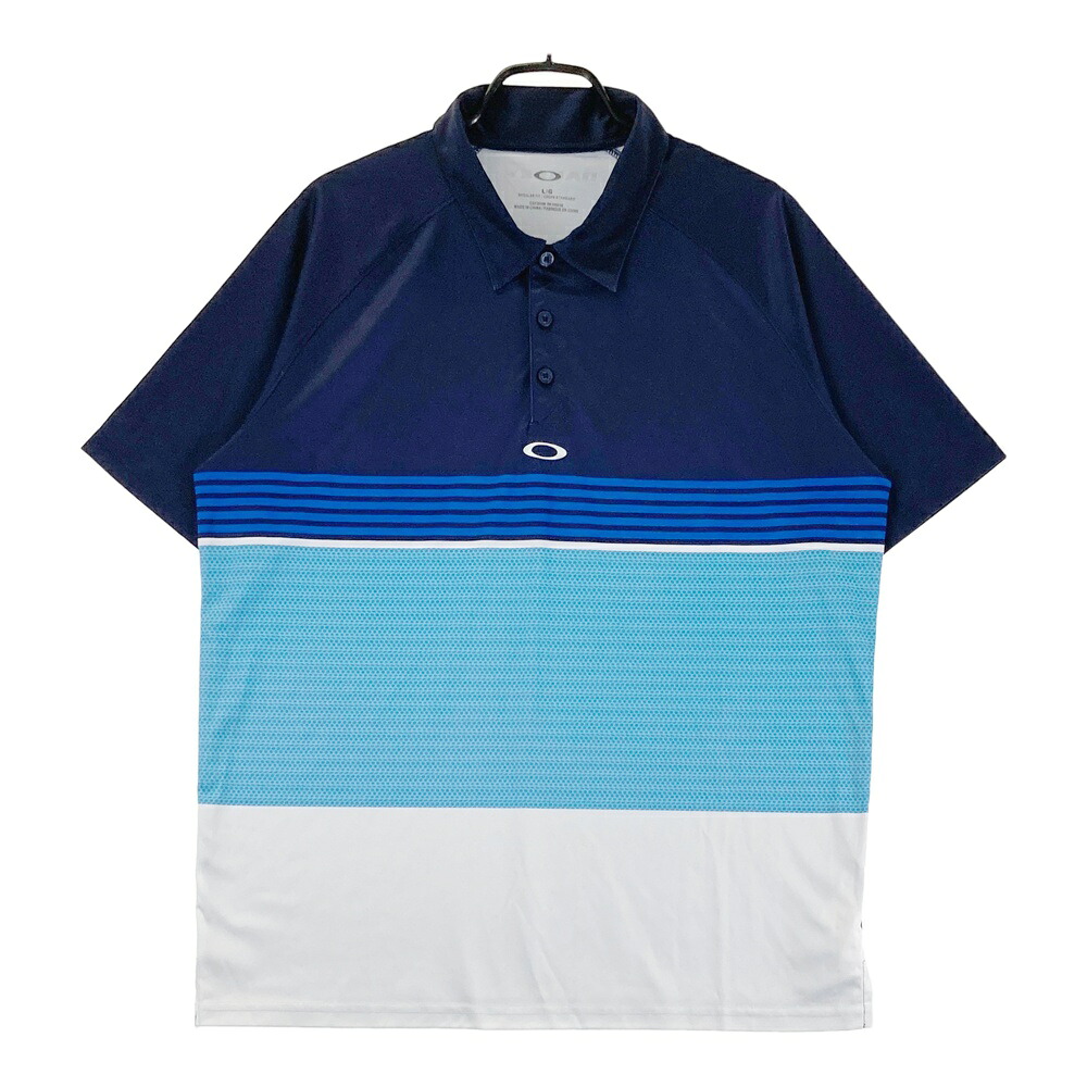 OAKLEY オークリー 434298AU 半袖ポロシャツ 総柄 ネイビー系 L 【中古】ゴルフウェア メンズ 4,382円
