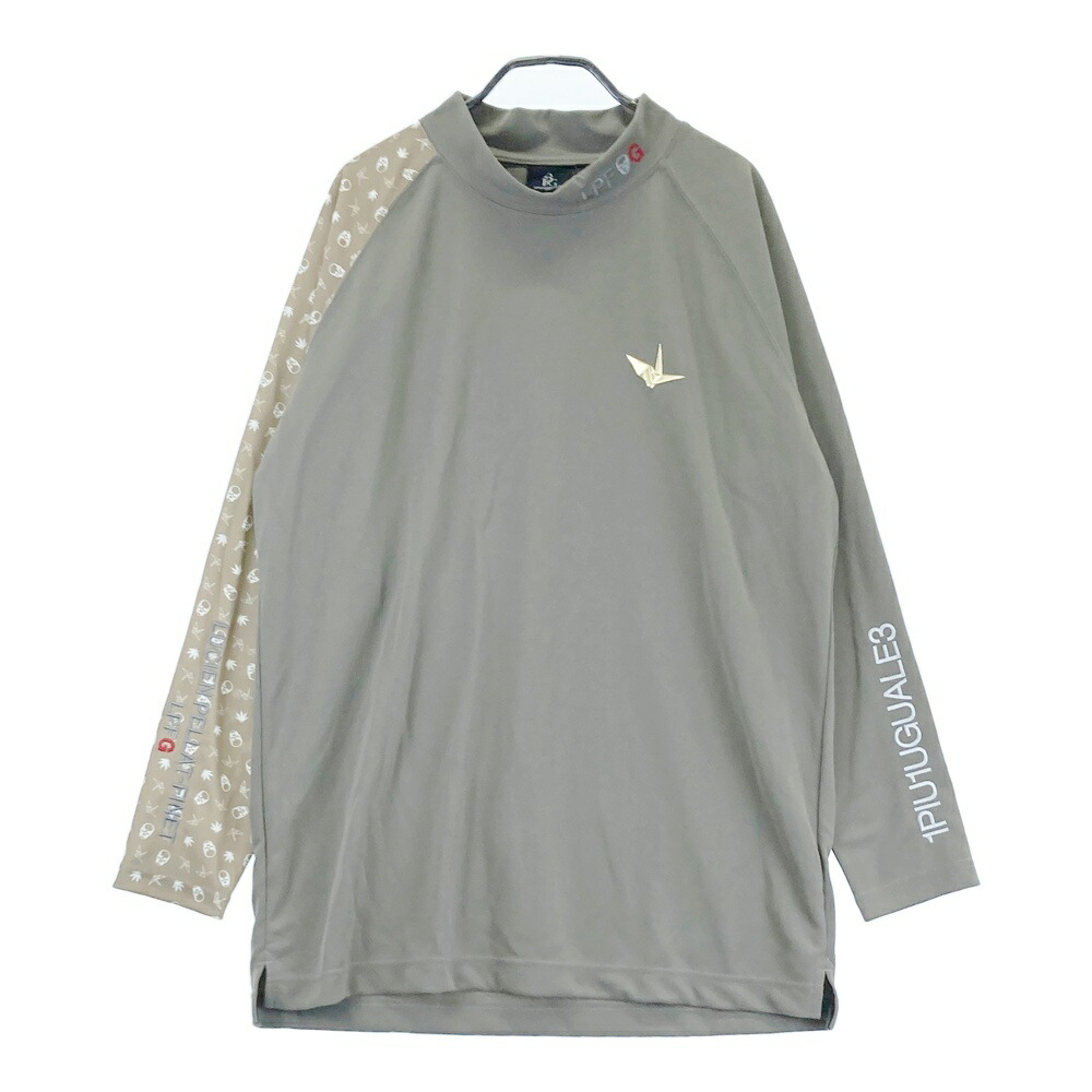 1PIU1UGUALE3 GOLF GRT162 長袖モックネックティーシャツ  薄墨色系 6 【中古】ゴルフお召しもの メンズ スポーツ・アウトドア-ゴルフ