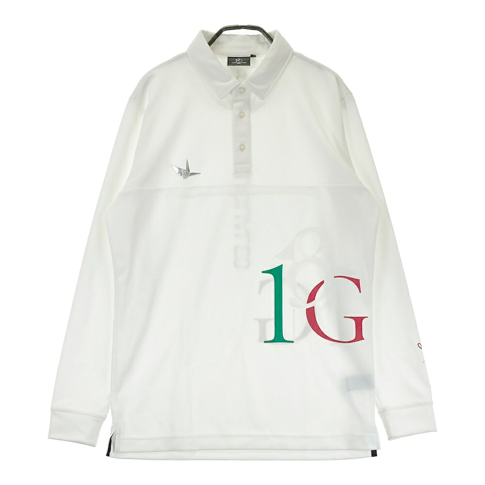 1PIU1UGUALE3 GOLF GDT008 長袖ポロシャツ ホワイト系 4 【中古】ゴルフウェア メンズ