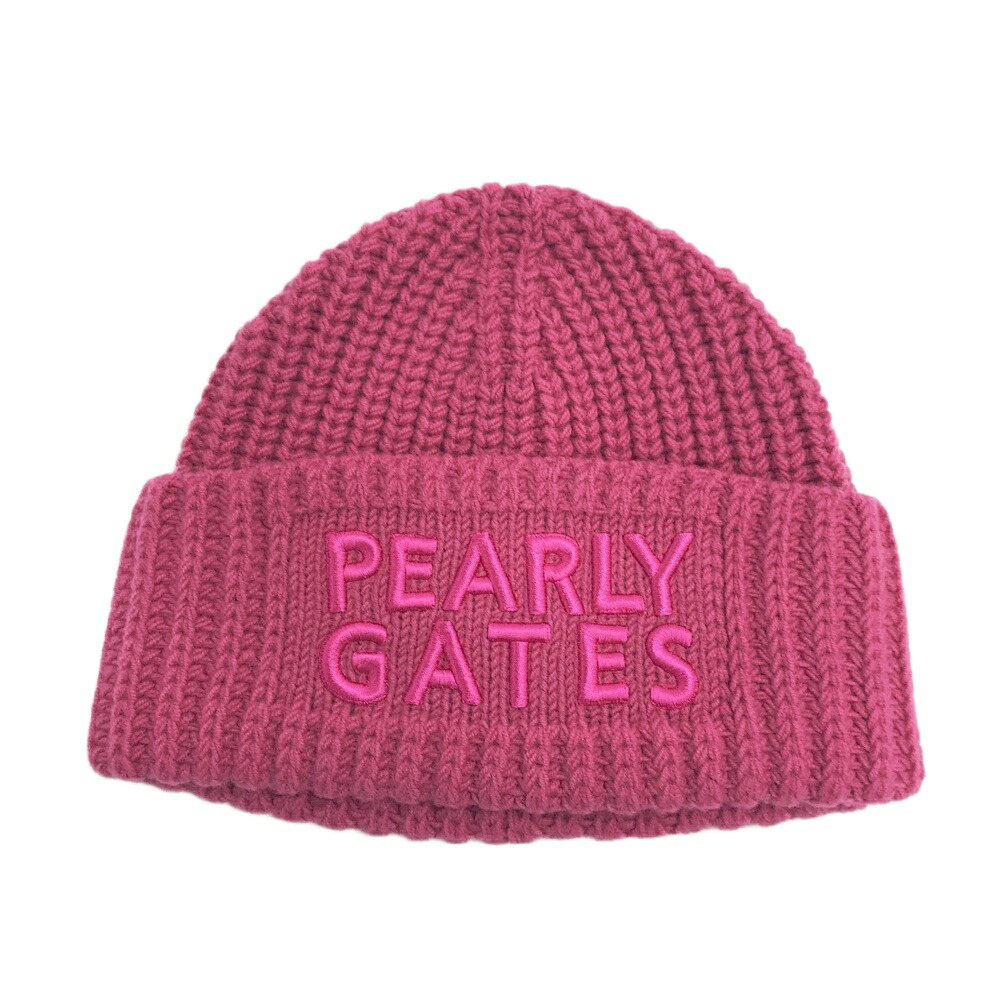 PEARLY GATES パーリーゲイツ 2025年模範例 編み物帽  サクラ色系 FR 【中古】ゴルフお召しもの