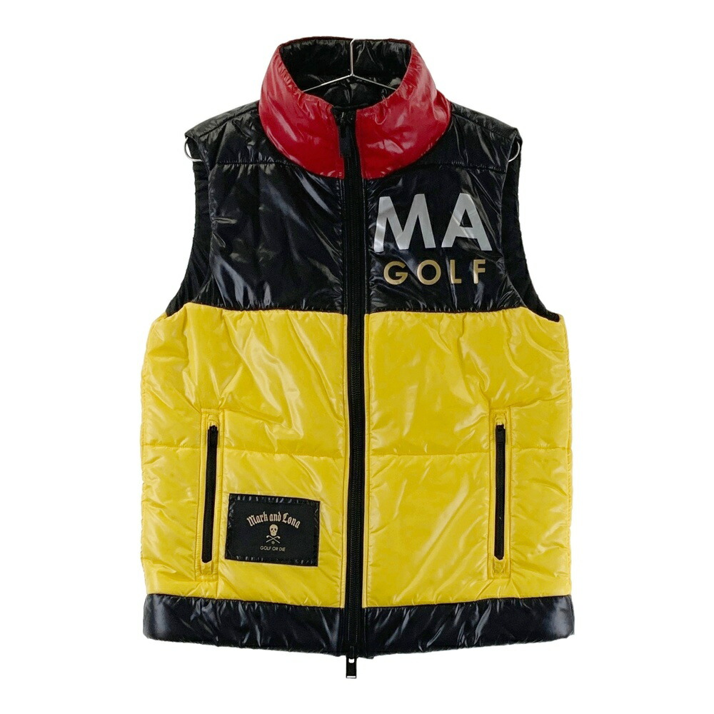 MARK\u0026LONA マークアンドロナ  中綿 ジップベスト  イエロー系 46 【中古】ゴルフウェア メンズ