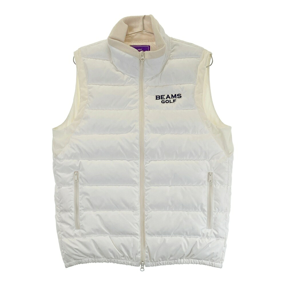 BEAMS GOLF ビームスゴルフ ポケッタブル ダウンベスト ホワイト系 L 【中古】ゴルフウェア メンズ