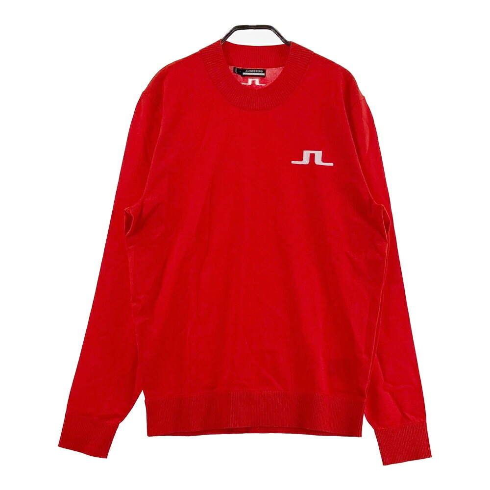 J.LINDEBERG ジェイリンドバーグ 長袖 ニットセーター レッド系 L 【中古】ゴルフウェア メンズ