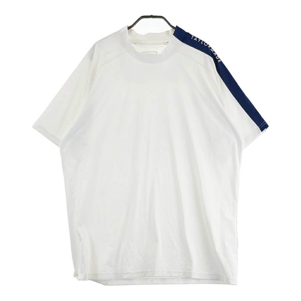 TAYLOR MADE テーラーメイド 2023年モデル ハイネック 半袖Tシャツ ホワイト系 2XO 【中古】ゴルフウェア メンズ