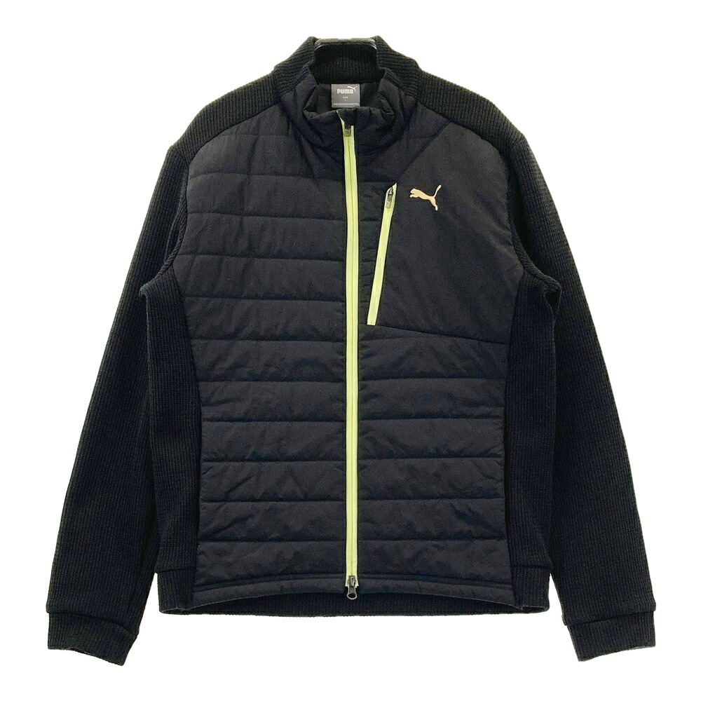 PUMA GOLF プーマゴルフ ニット切替 中綿ジャケット ブラック系 L 【中古】ゴルフウェア メンズ