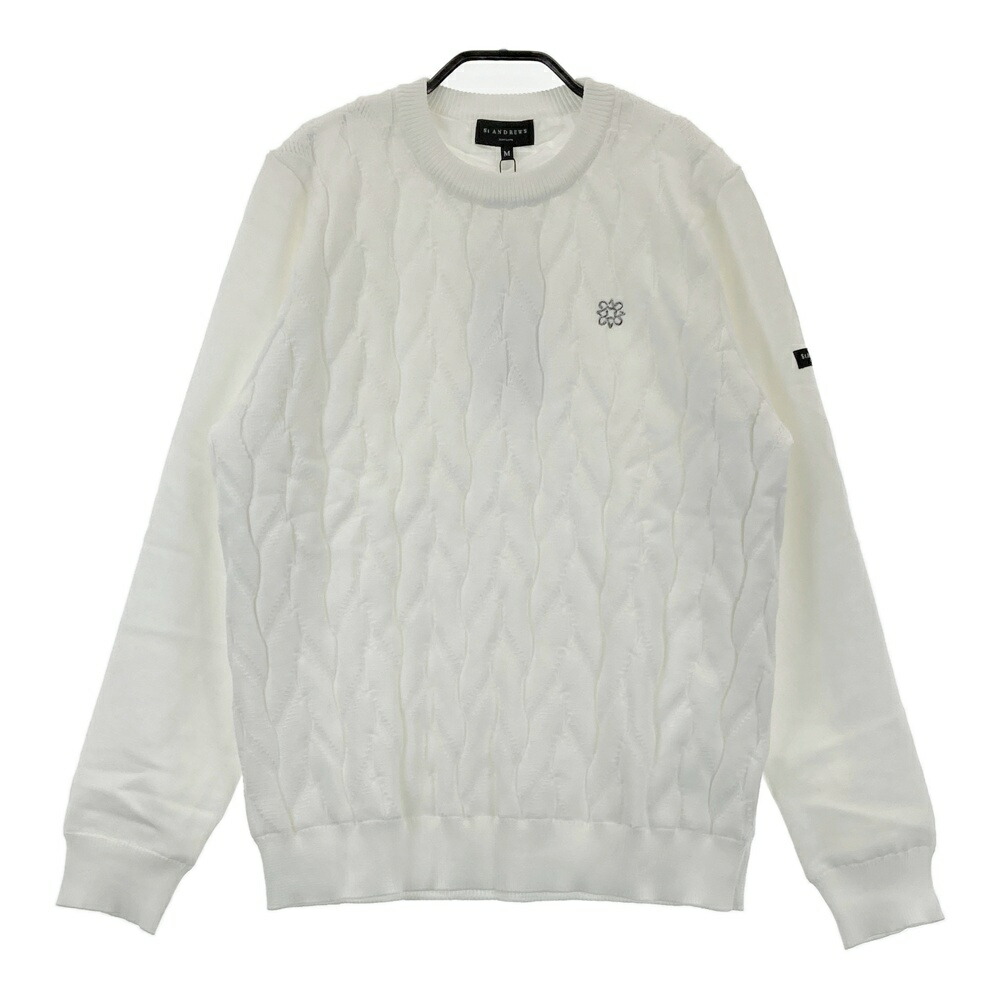 ST ANDREWS セントアンドリュース 裏地付ニットセーター ホワイト系 M 【中古】ゴルフウェア メンズ
