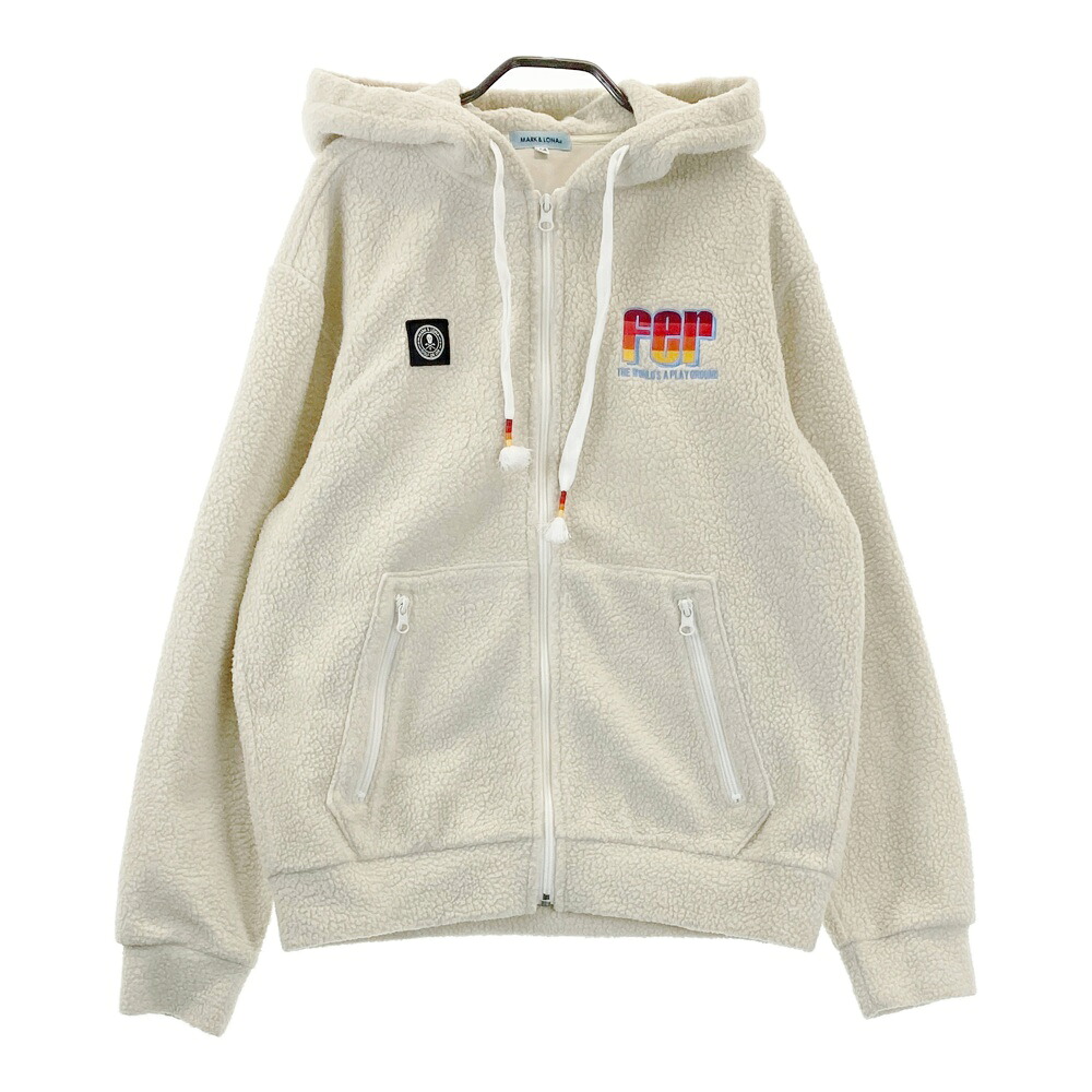 MARK\u0026LONA マークアンドロナ  フリース パーカー  ベージュ系 44 【中古】ゴルフお召しもの メンズ ウェア-ブルゾン